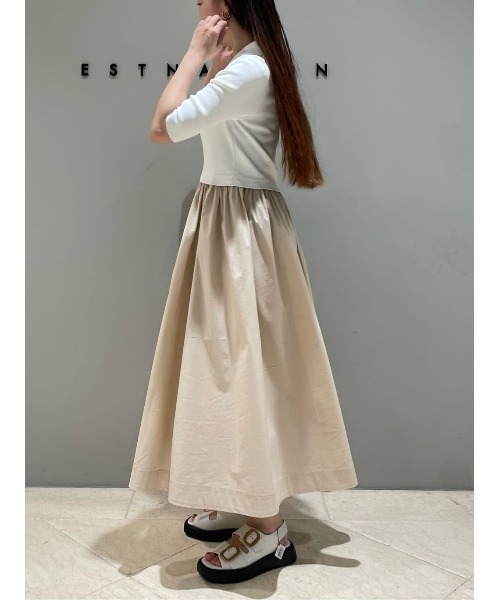 新品】COLUMN エストネーション 秋ワンピース ロング ふんわり