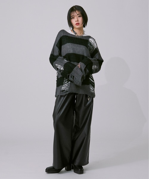 「Ellno Loset」 パンツ LARGE チャコールグレー メンズ_画像8