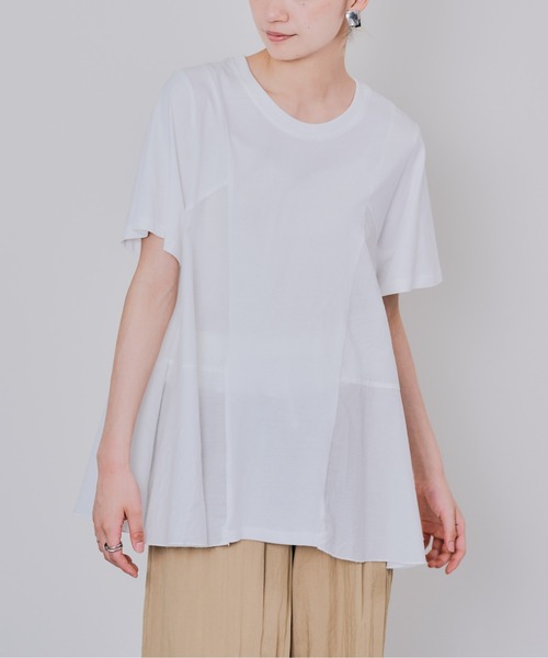 tシャツ 「ZOZO限定商品」サイド異素材切替フレアートップス レディース