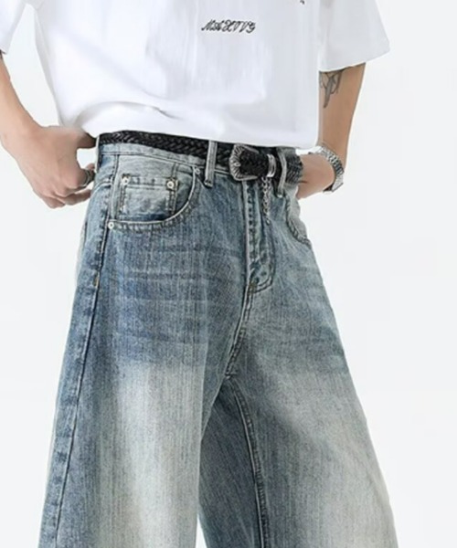 45rワイドレッグデニムパンツ ジーンズ ワイドレッグデニムパンツ メンズ : ZOZOTOWN Yahoo!店