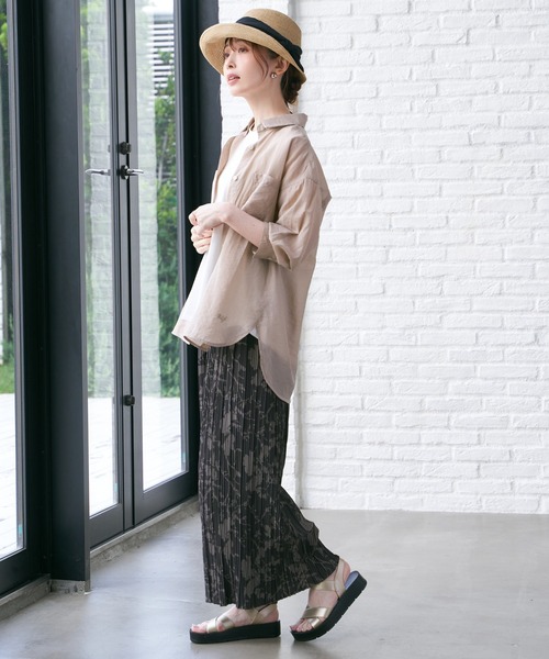 ikka パンツ 「ZOZO限定セール中」さらっとプリーツワイドパンツ