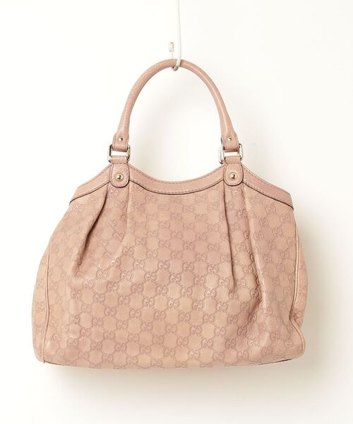 GUCCI ピンク トートバッグ 257304 GUCCI 「GUCCI」 シマレザー GG スーキー トートバッグ - ピンク