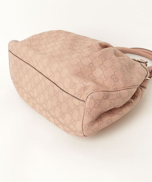 GUCCI 「GUCCI」 シマレザー GG スーキー トートバッグ - ピンク