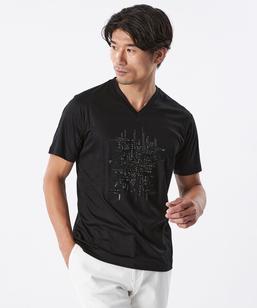 EPOCA UOMO（エポカ ウォモ） tシャツ スパンコールランダムライン