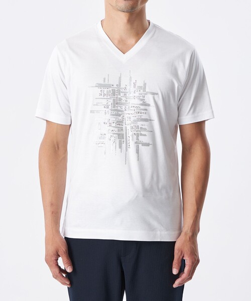 EPOCA UOMO（エポカ ウォモ） tシャツ スパンコールランダムライン