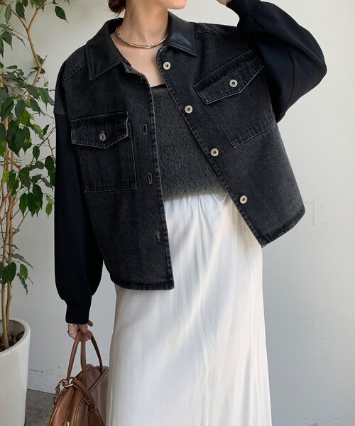 DouDou（ドゥドゥ） コート アウター 「WEB限定」袖ニットデニム