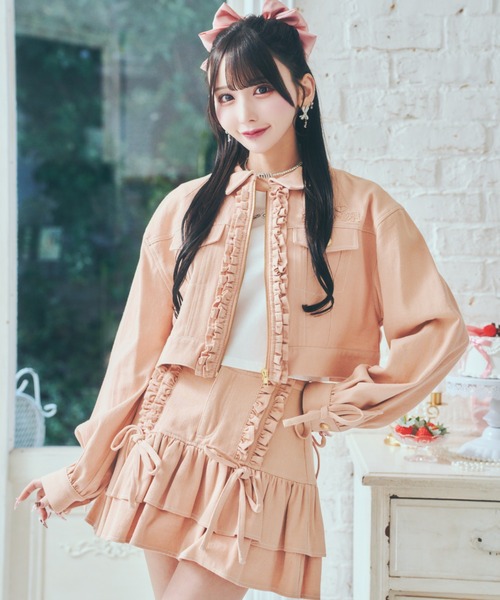 ReAmour デニムジャケット gジャン デニムフリルジャケット レディース