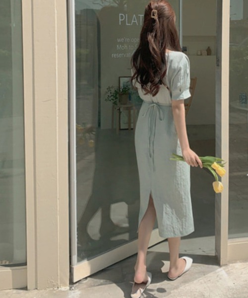 「a lot of love」 半袖ワンピース S グリーン レディース_画像7