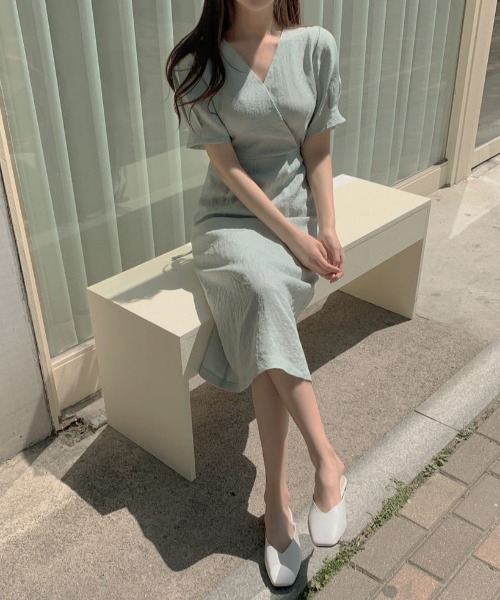 「a lot of love」 半袖ワンピース S グリーン レディース_画像8