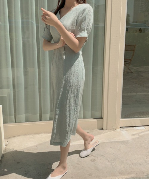 「a lot of love」 半袖ワンピース S グリーン レディース_画像9