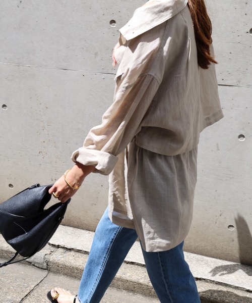 「evernavy」 長袖シャツ M カーキ レディース_画像7