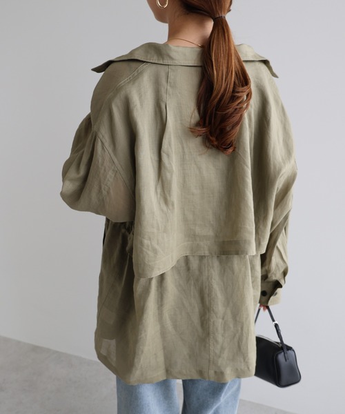 「evernavy」 長袖シャツ M カーキ レディース_画像9