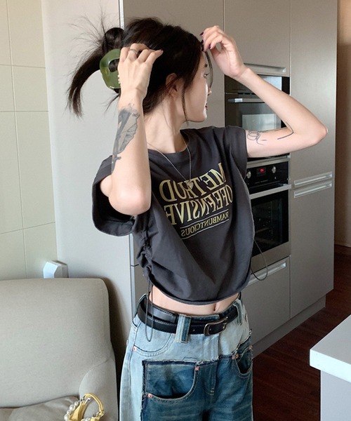 「HALEY PESCA」 半袖カットソー LARGE グレー レディース_画像6