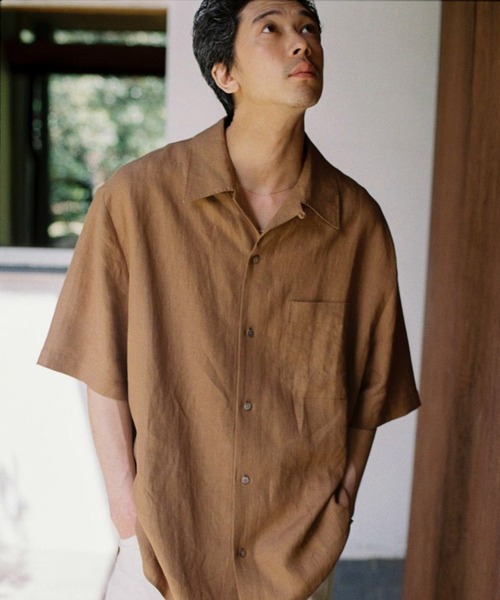 「LIDNM」 半袖シャツ MEDIUM グレー メンズの画像