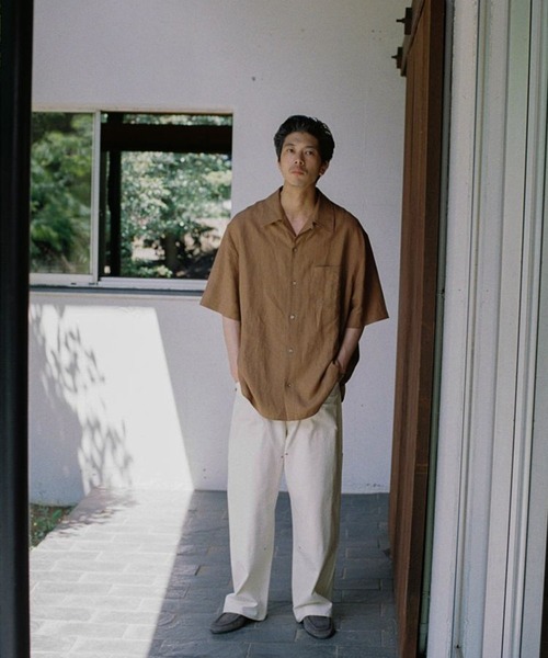 「LIDNM」 半袖シャツ MEDIUM グレー メンズの画像