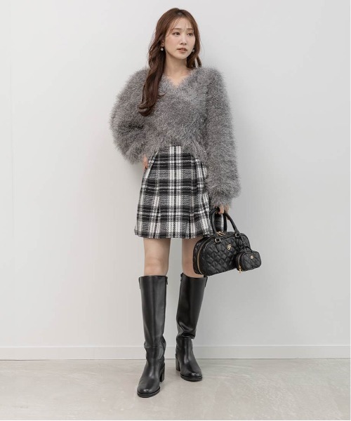 RANDA（ランダ） ブーツ 晴雨兼用 モノグラムゴールドパーツロング