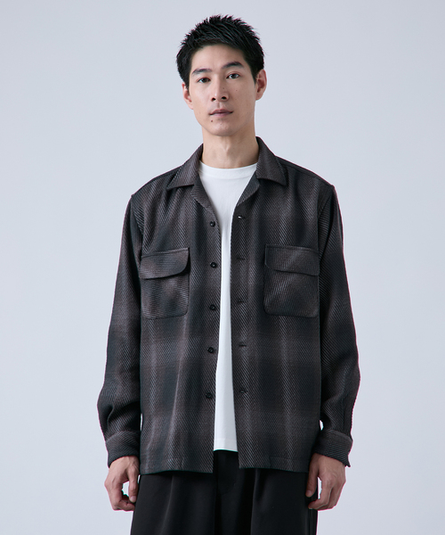 B.C STOCK（ベーセーストック） シャツ オンブレチェックボードシャツ 