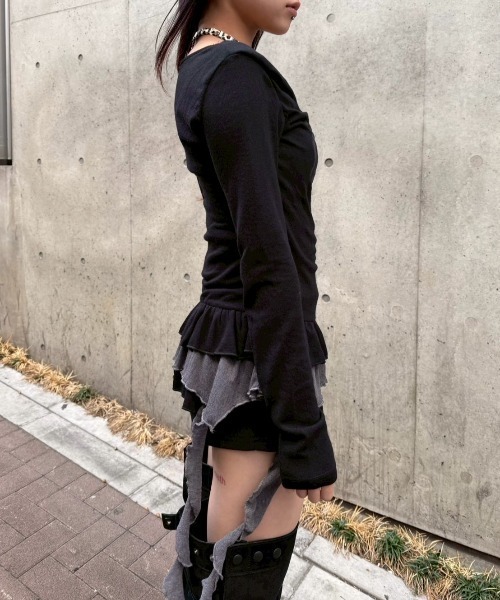 tシャツ 「Never mind the XU」layered long sleeve / 「ネバー