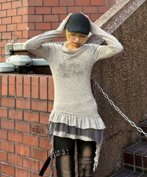 tシャツ 「Never mind the XU」layered long sleeve / 「ネバー