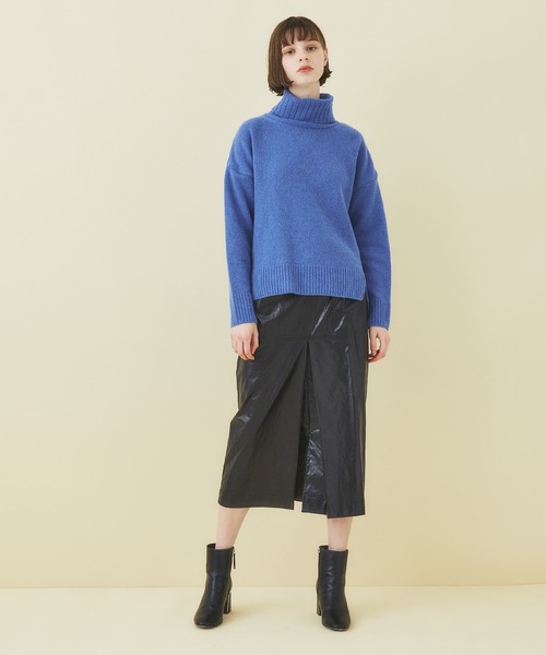 「STUDIOUS」 タートルネックニット FREE ブルー レディース_画像3