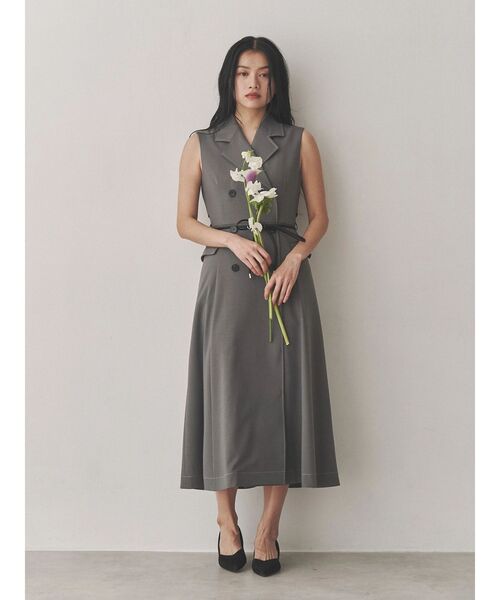 「TONAL」 ノースリーブワンピース MEDIUM ベージュ レディース_画像2