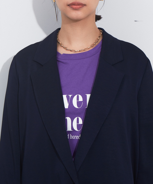 「NOMINE」 テーラードジャケット フリー ダークネイビー レディース_画像6