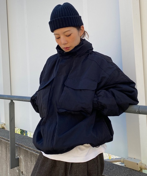 ユニセックスミリタリー中綿ジャケット UNDERSTATEMENTs ブルゾン アウター 「ユニセックス」スタンドネック