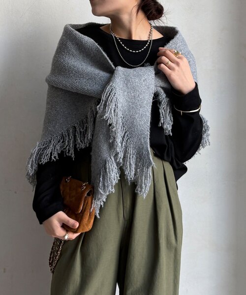 DouDou（ドゥドゥ） ストール マフラー 「WEB限定」三角フリンジ