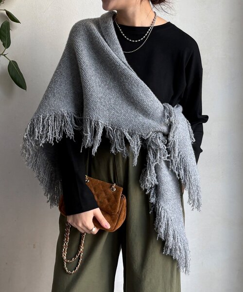 DouDou（ドゥドゥ） ストール マフラー 「WEB限定」三角フリンジ