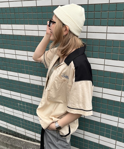 「DOUBLE NAME」 半袖シャツ FREE イエロー レディース_画像2