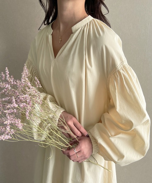 「JUNOAH」 長袖ワンピース MEDIUM ダークグレー レディース_画像3