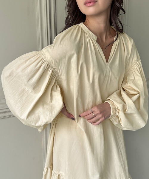 「JUNOAH」 長袖ワンピース MEDIUM ダークグレー レディース_画像6