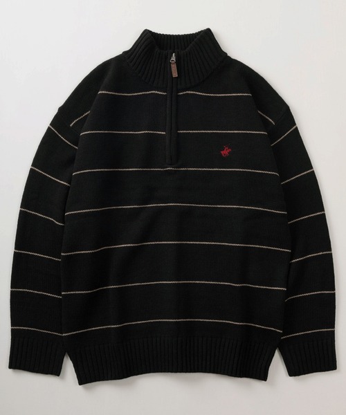 「BEVERLY HILLS POLO CLUB」 長袖ニット M モカ メンズ_画像2