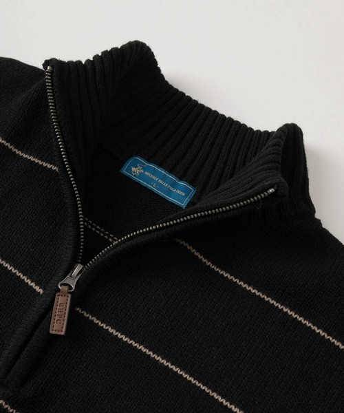 「BEVERLY HILLS POLO CLUB」 長袖ニット M モカ メンズ_画像4