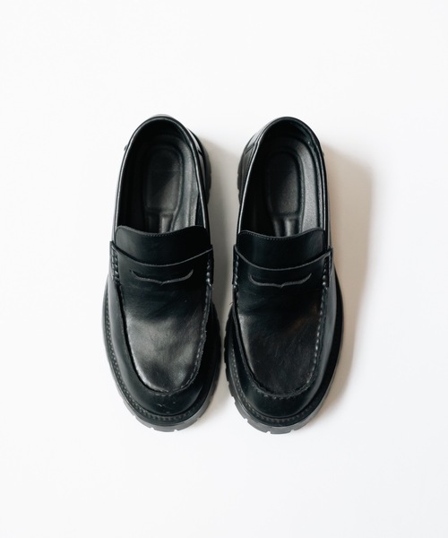 黒のレザー ローファー cii ローファー SPLIT LEATHER LOAFER / スプリットレザーローファー
