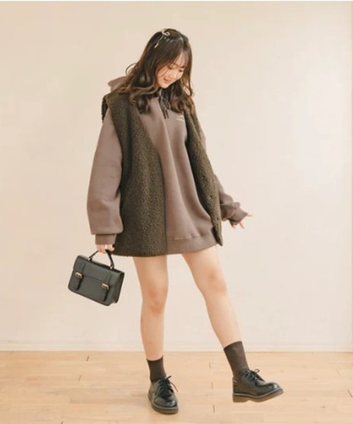 未使用。gypsohila ジプソフィア ボアベスト(リバーシブル)ブラウン amr. ベスト ジレ リバーシブルボアベスト レディース : ZOZOTOWN