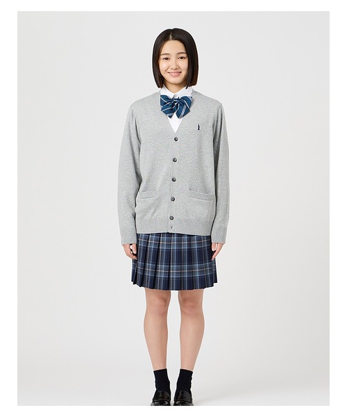 カーディガン 入学式 卒業式 カーディガン 綿 12G ニット 女子 制服 学生服 中学生 高校生 スクール キッズ 子供服 女の子の画像
