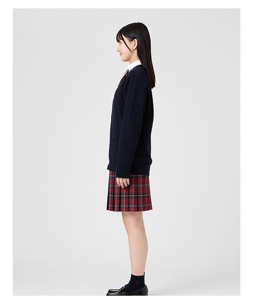 カーディガン 入学式 卒業式 カーディガン 綿 12G ニット 女子 制服 学生服 中学生 高校生 スクール キッズ 子供服 女の子の画像