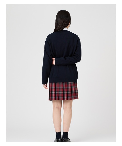 カーディガン 入学式 卒業式 カーディガン 綿 12G ニット 女子 制服 学生服 中学生 高校生 スクール キッズ 子供服 女の子の画像