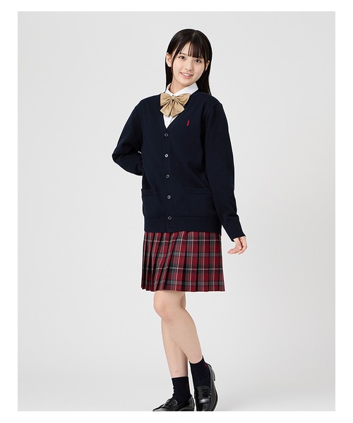 カーディガン 入学式 卒業式 カーディガン 綿 12G ニット 女子 制服 学生服 中学生 高校生 スクール キッズ 子供服 女の子の画像