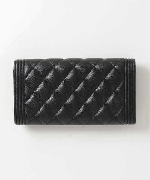 シャネル　ボーイシャネル　マトラッセ　ラウンドファスナー長財布　美品　4170 シャネル ボーイシャネル マトラッセ ラウンドファスナー長財布 美品