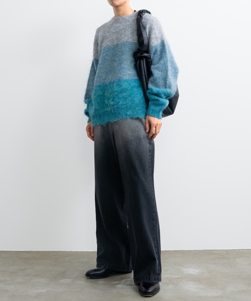 「SINSS」 長袖ニット SMALL ネイビー メンズ_画像3