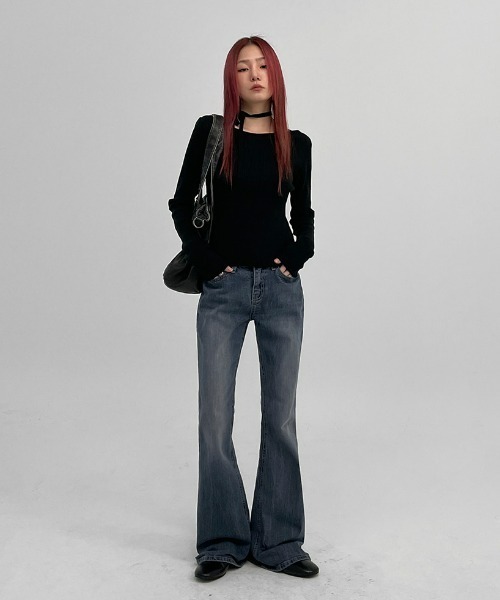 「BLACKUP」 長袖ニット FREE アイボリー レディース_画像4