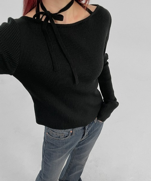 「BLACKUP」 長袖ニット FREE アイボリー レディース_画像6