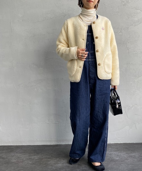 「Vincent et Mireille」 ノーカラージャケット 36 ベージュ レディース_画像6