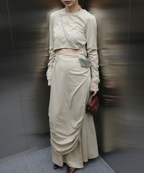 Ameri（アメリ） ワンピース WAIST TIE LAYERD DRESS : ZOZOTOWN Yahoo