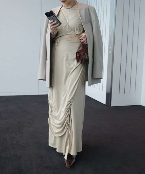 Ameri（アメリ） ワンピース WAIST TIE LAYERD DRESS : ZOZOTOWN Yahoo