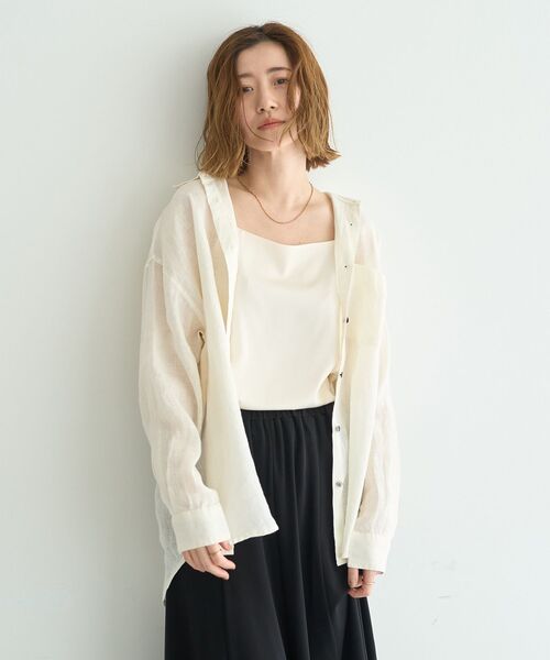 YECCA VECCA（イェッカヴェッカ） ブラウス シャツ 3wayフレンチリネン 