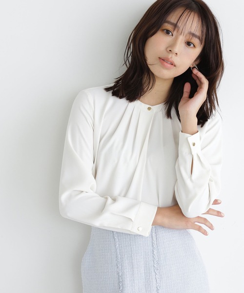 「NATURAL BEAUTY BASIC」 長袖ブラウス SMALL グレー レディース_画像2