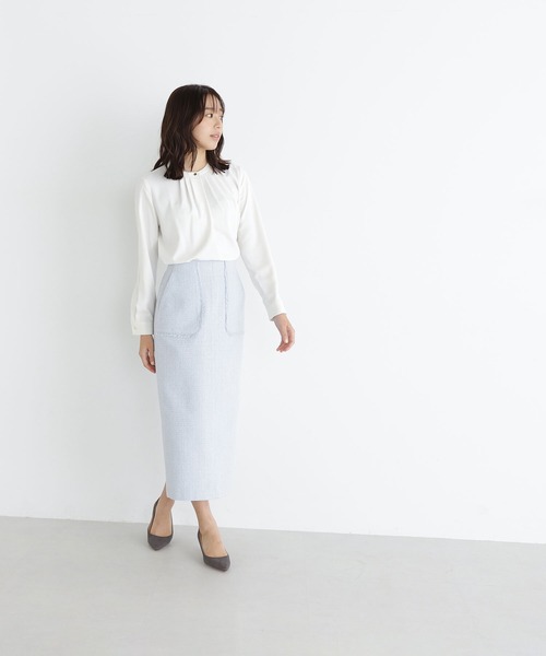 「NATURAL BEAUTY BASIC」 長袖ブラウス SMALL グレー レディース_画像7